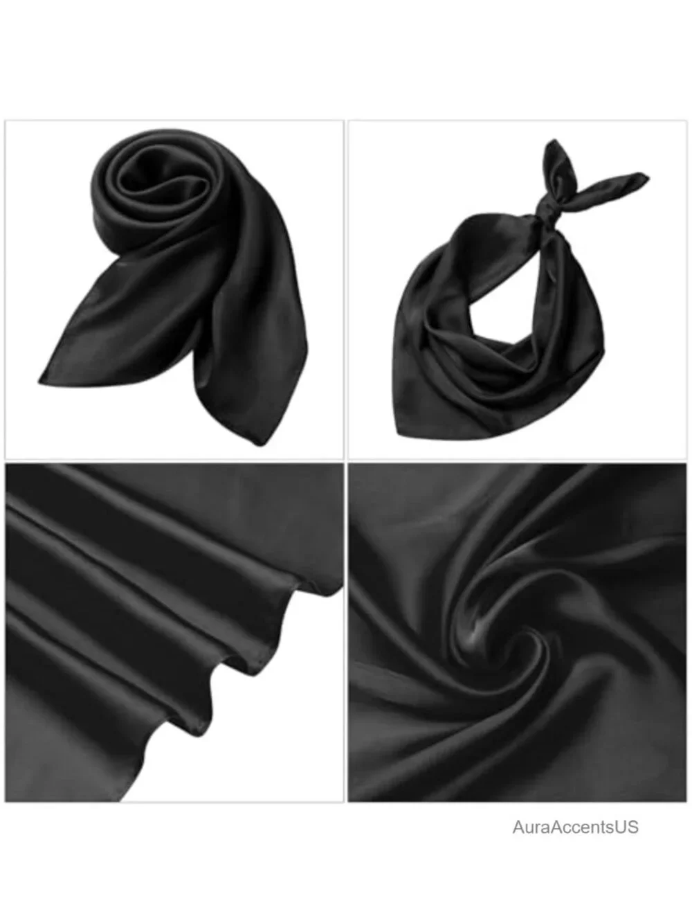 Satin Scarf Square 27.5'' Versatile Neck Head Bandana Fashion Accessory